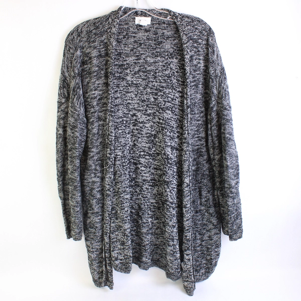 Old Navy Black and White Open-Front Knit Cardigan Women's Large