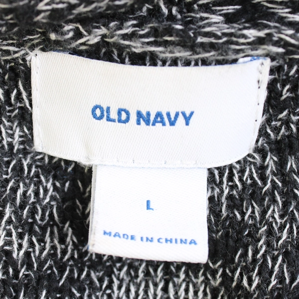 Old Navy Black and White Open-Front Knit Cardigan Women's Large