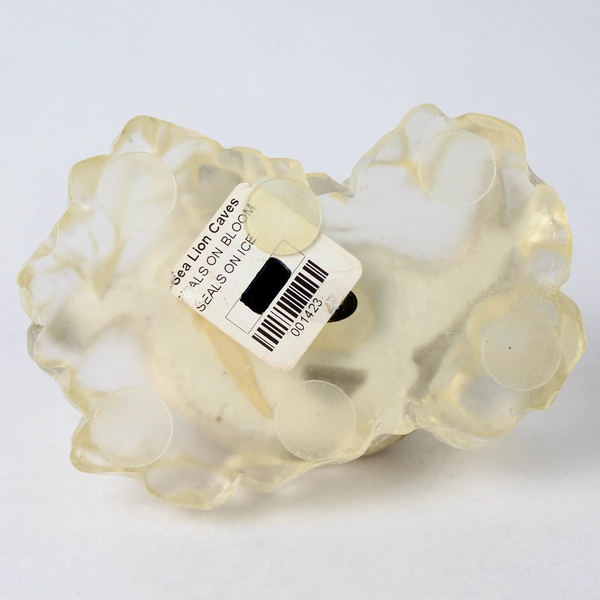 Vintage Seal Lion Caves Lucite Base Resin Figurine Seals On Ice 
