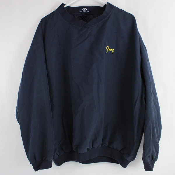 Vintage Vantage Mens Franz Navy Blue Windbreaker Pullover V Neck Sweater Size XL