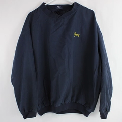 Vintage Vantage Mens Franz Navy Blue Windbreaker Pullover V Neck Sweater Size XL