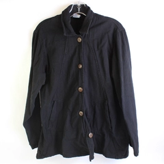 Sea Breeze of California Black Cotton Button-Front Jacket Women's Small