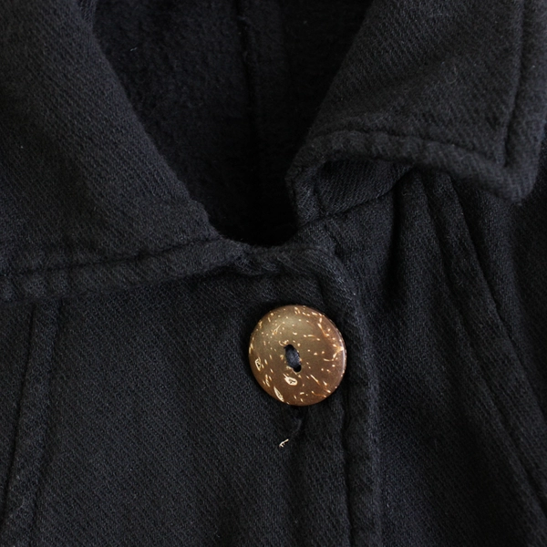 Sea Breeze of California Black Cotton Button-Front Jacket Women's Small