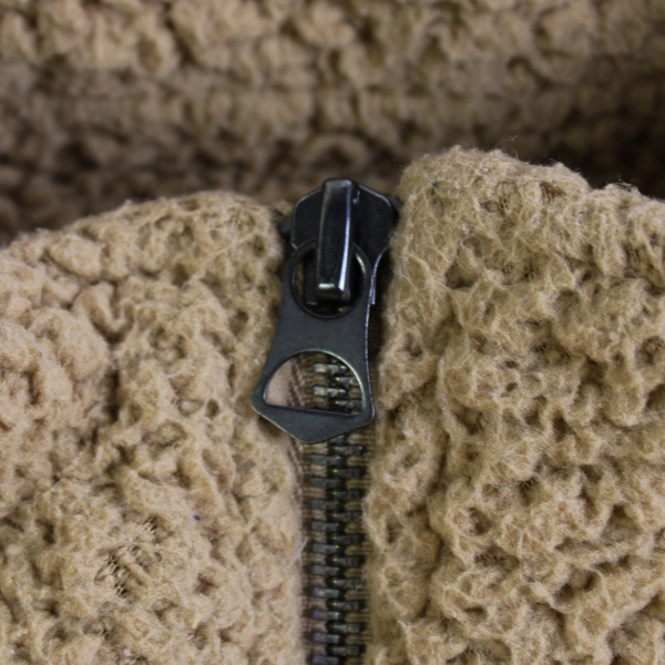 American Eagle Beige Fleece Cropped Zip-Up Jacket Women's Size Small