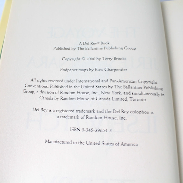 The Voyage Of The Jerle Shannara by Terry Brooks Hardcover Dust Jacket 2000