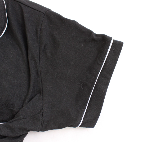 Born Embroidered Black Button-Up Short-Sleeved Pajama Shirt Women's M Blessed