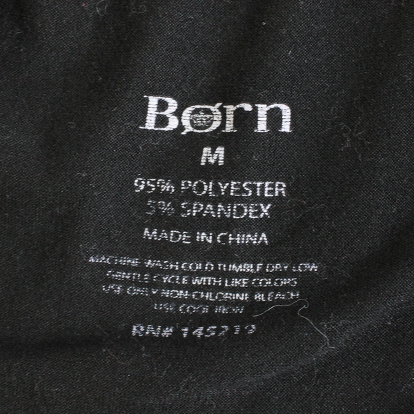 Born Embroidered Black Button-Up Short-Sleeved Pajama Shirt Women's M Blessed