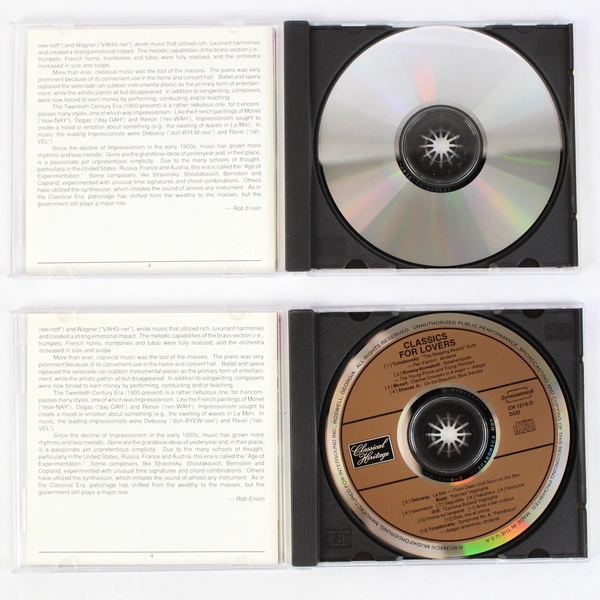 Set of 4 Classics For Lovers Surround Sound CDs 1993 Classical Heritage