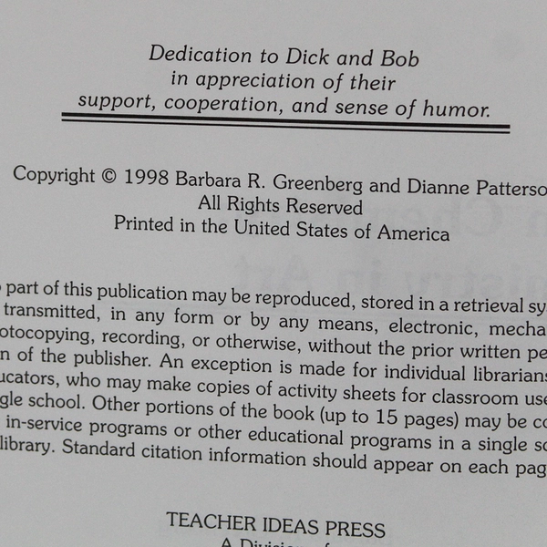 Art in Chemistry Chemistry in Art Barbara R Greenberg Dianne Patterson 1998 PB