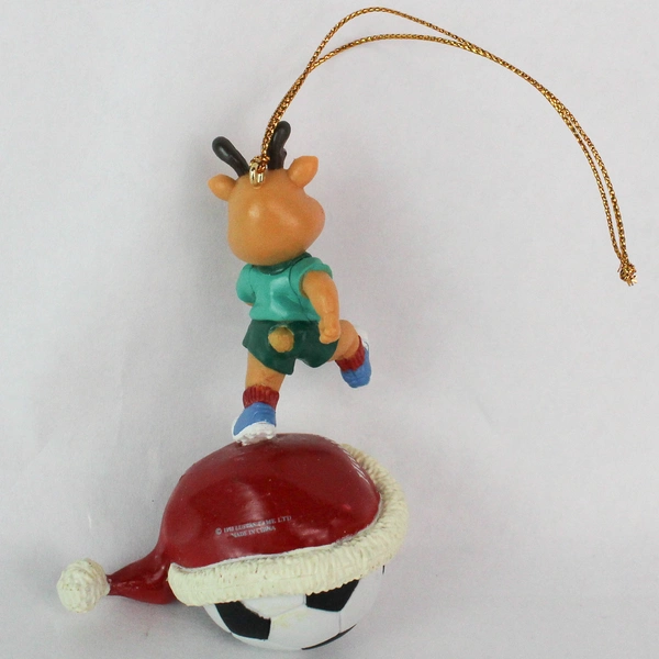 1993 Lustre Fame Reindeer Soccer Player #25 Christmas Ornament - Vintage Decor