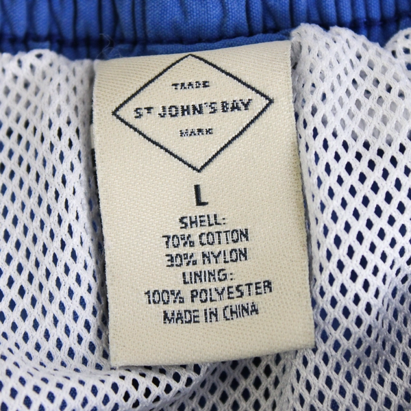 St. John's Bay Cerulean Blue Mesh-Lined Shorts Men's Size Large