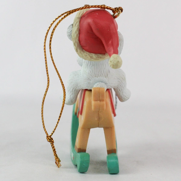 Vtg 1995 Lustre Fame Polar Bear & Reindeer Rocking Ornament Christmas Tree