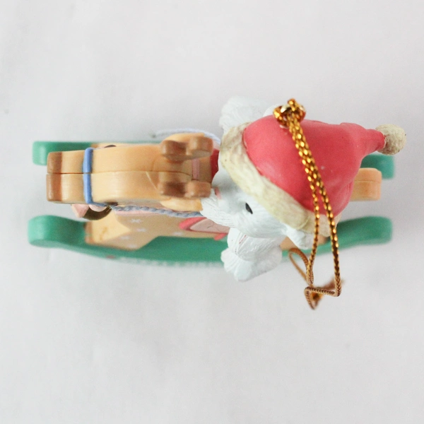 Vtg 1995 Lustre Fame Polar Bear & Reindeer Rocking Ornament Christmas Tree