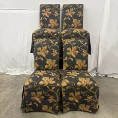 Designmaster Skirted Parsons Dining Chair with Button and Bow back (Set of 4)