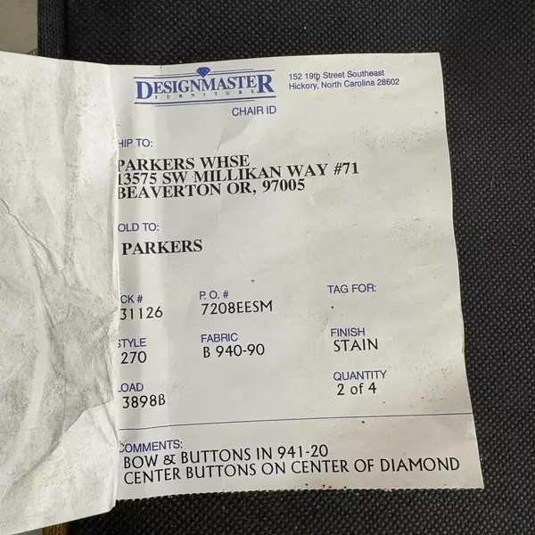 Designmaster Skirted Parsons Dining Chair with Button and Bow back (Set of 4)