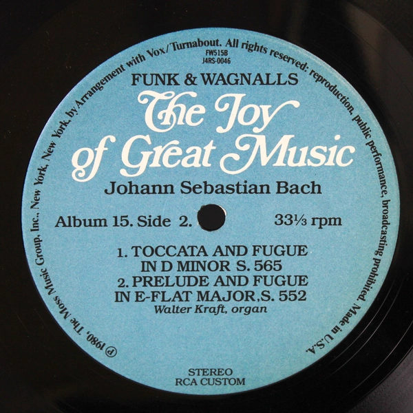 Bach St. Matthew Passion 1980 LP The Joy of Great Music FW-515 Vinyl Record