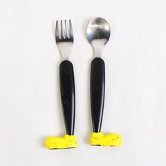 Disney Store Children's Fork and Spoon Mickey Mouse Shoe Stainless Steel