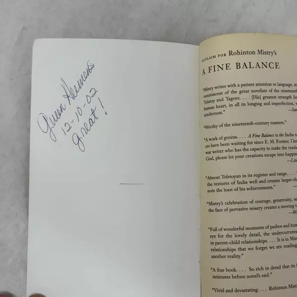 A Fine Balance by Rohinton Mistry 1997 Trade Paperback