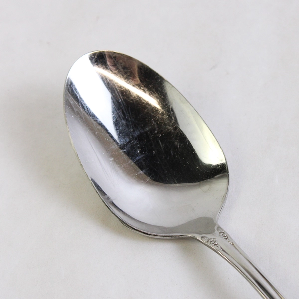 Set of 2 Mansfield Wm A Rogers Oneida Stainless Deluxe Serving Spoons 8 3/8"