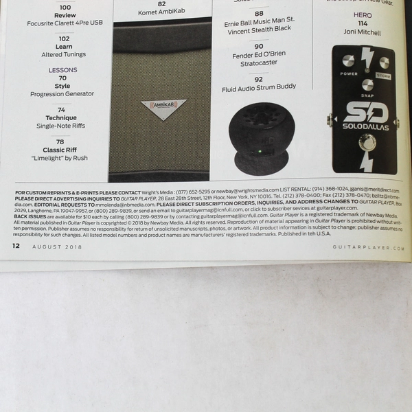 Guitar Player Magazine August 2018 Steve Miller Nels Cline Tracii Guns