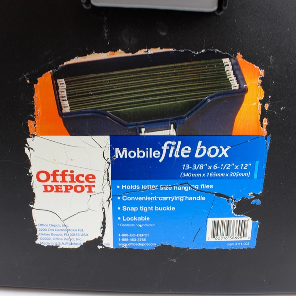 File Box Office Depot Large Mobile Letter Size Polypropylene Convenient Carrying