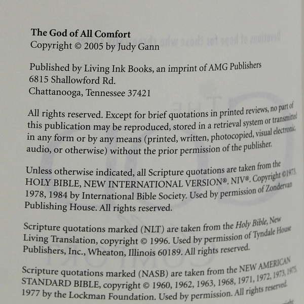 The God of All Comfort: Devotions of Hope for Those Who Chronically Suffer 2005