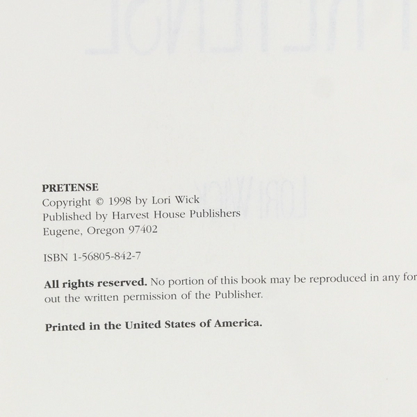 Pretense by Lori Wick 1998 Hardcover Novel Fair Condition Collectible Book