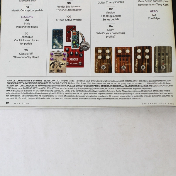 Guitar Player Magazine May 2018 Adrian Belew Mike Stern Christie Lenee Good Cond