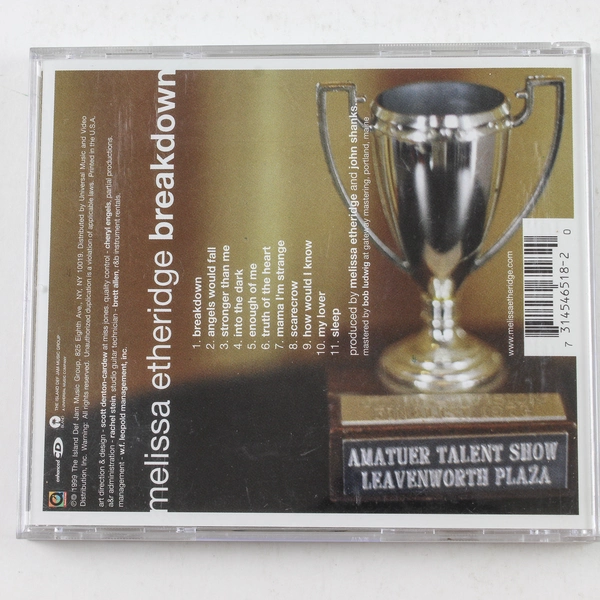 Melissa Etheridge "Breakdown" CD 1999 Island Def Jam - Good Condition
