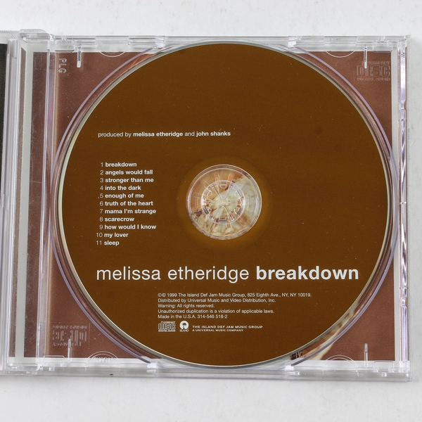 Melissa Etheridge "Breakdown" CD 1999 Island Def Jam - Good Condition