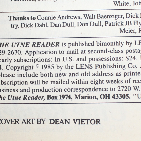 Utne Reader Magazine 1985 February March