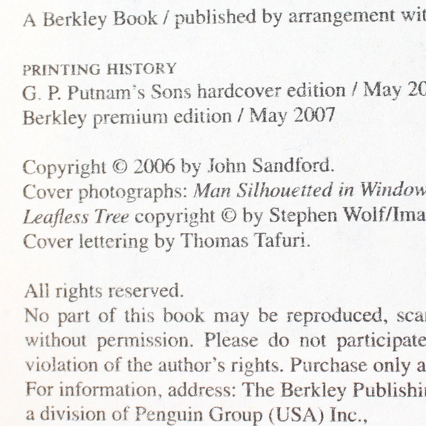 Dead Watch by John Sandford 2007 Paperback