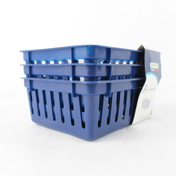 Starplast Dark Blue Mini Baskets Set of 3 - 5"x6.5"x2.5" - New Storage Solutions