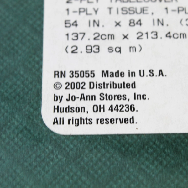 Jo-Ann Autumn Accents 2 Ply Tablecover 54"x84" Unopened Green 2002