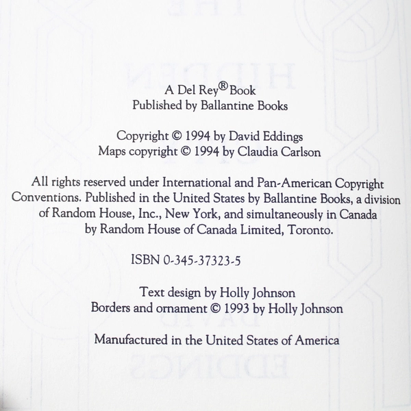 The Hidden City Hardcover Book 1994 David Eddings Taumuli Book 3 Fantasy Fiction