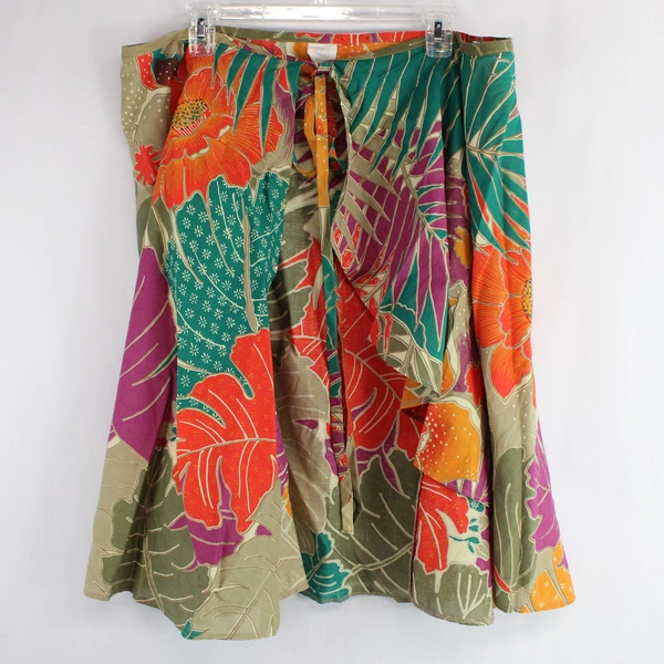 Women's Tropical Floral Matching Ruffle Tank and Tie/Wrap Skirt Size 12 