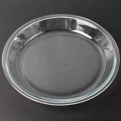 Unmarked 9" 0.75 Qt Clear Glass Pie Plate Bakeware