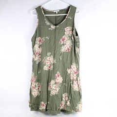 Maurices Women's Green Floral V-Neck Sleeveless Midi Dress Size 0 - Pre-Owned