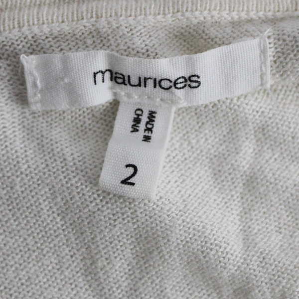 Maurices Women's Ivory Knit Cardigan Open Style Sweater Size 2