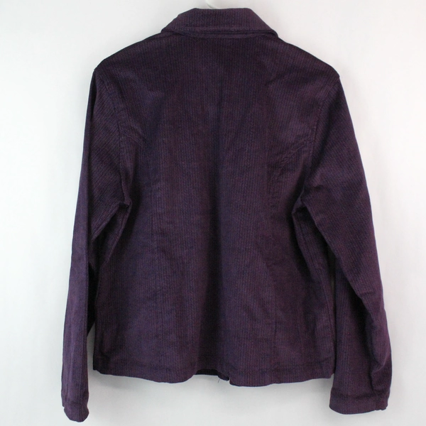 Pappagallo Violet Button-Up Jacket with Lace Pocket Detail, Women's M