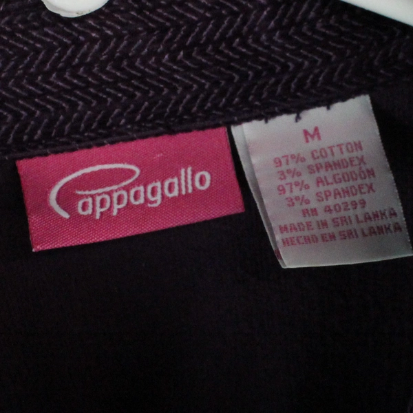 Pappagallo Violet Button-Up Jacket with Lace Pocket Detail, Women's M