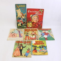Lot of 7 Vintage Children's Nursery Rhyme Carol and Story Books Flawed