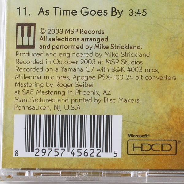 All Time Piano Favorites CD by Mike Strickland, 2003 MSP Records