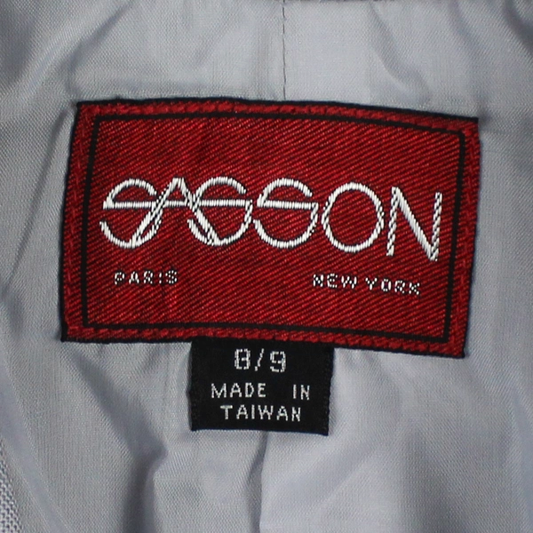 Vintage Sasson Women's Gray Blazer Jacket One Button Size 8/9 - Classic Style