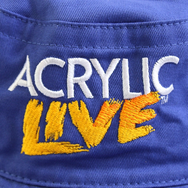 Acrylic Live Bucket Hat Solid Dark Blue 100% Cotton One Size