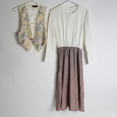 Set of 2 Vintage Justin Thyme LTD Floral Vest (Size 8) & Dress (Size 10)