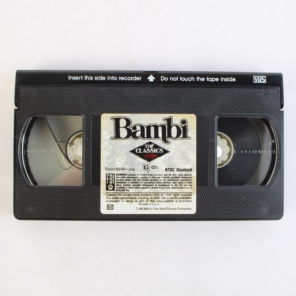 Walt Disney's Classic Bambi VHS Tape Original Release Date 1942