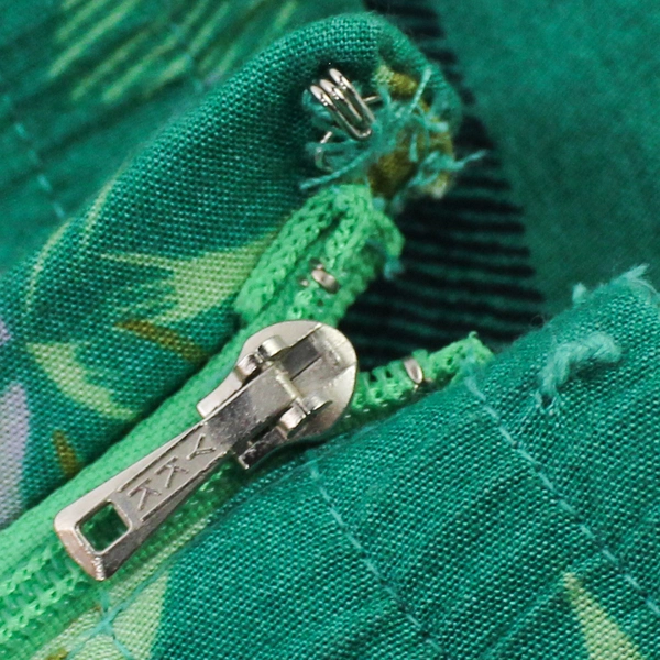 Vintage Faith Green Tropical-Themed Midi Skit Women's Size Small