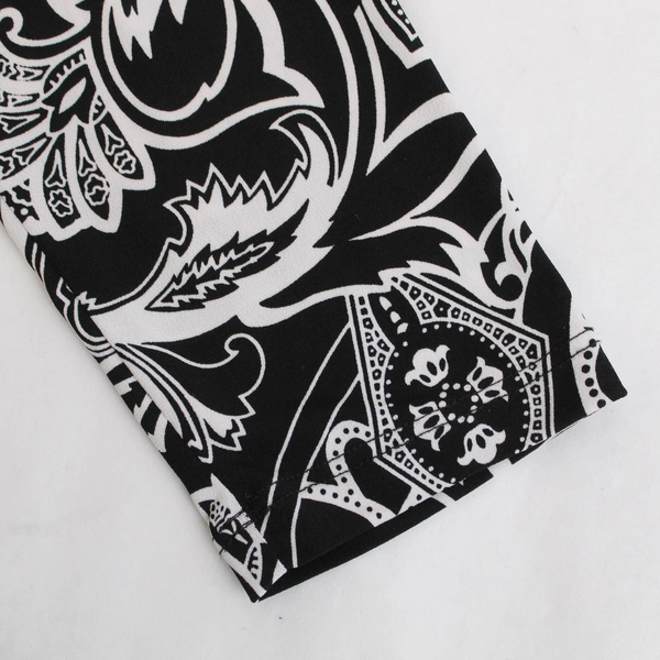 PerSeption Concept Women's Black White Paisley Pattern Blouse Size M