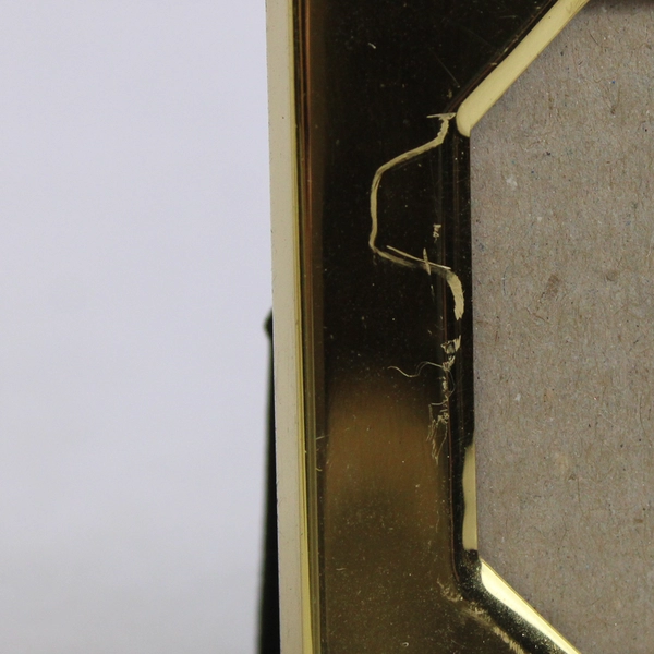 Set of 3 Miniature Octagonal Gold Toned Metal Easel Back Tabletop Frames